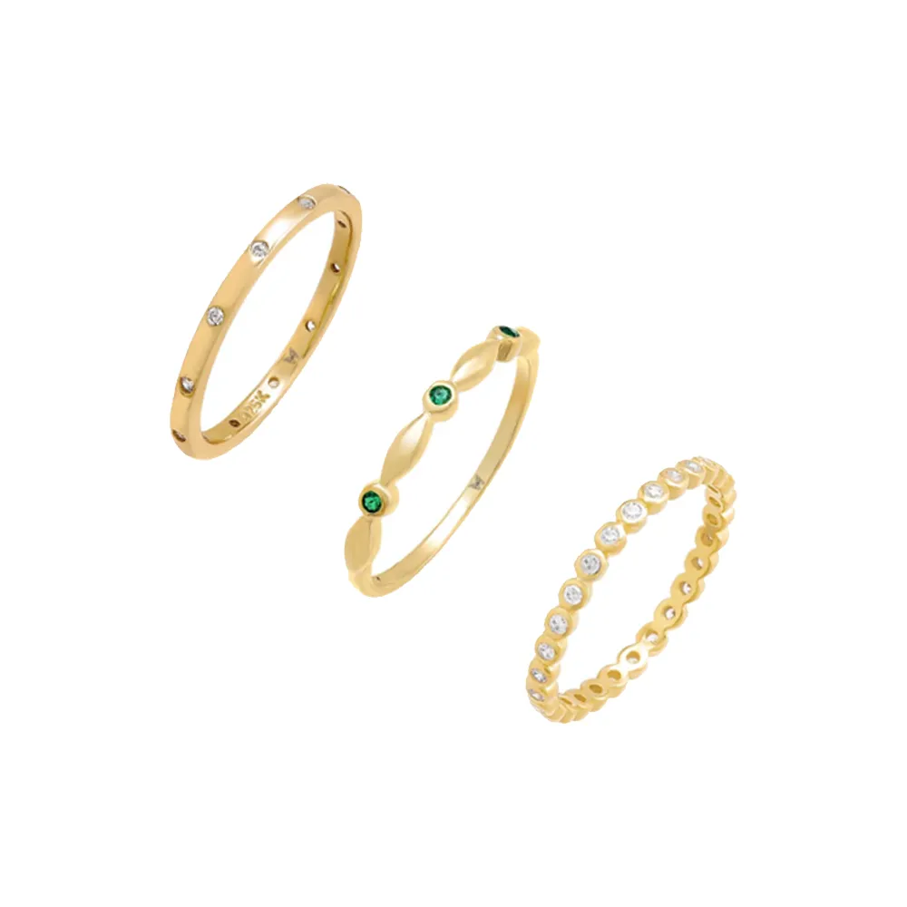 Pop Of Green Ring Combo Set sold by Adina Eden's