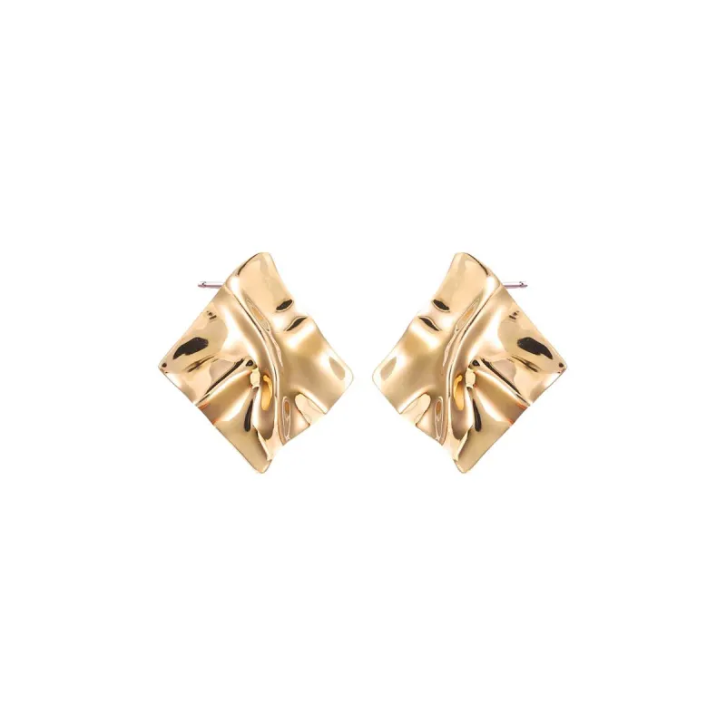 Fluid Square Shape Drop Stud Earring sold by Adina Eden's