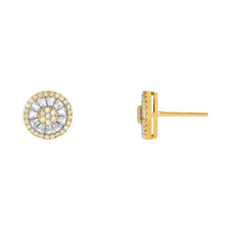 Baguette CZ Dial Stud Earring sold by Adina Eden's
