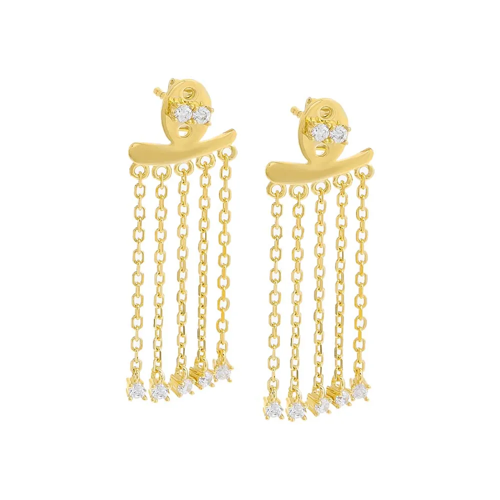 CZ Front Back Chandelier Drop Stud Earring sold by Adina Eden's