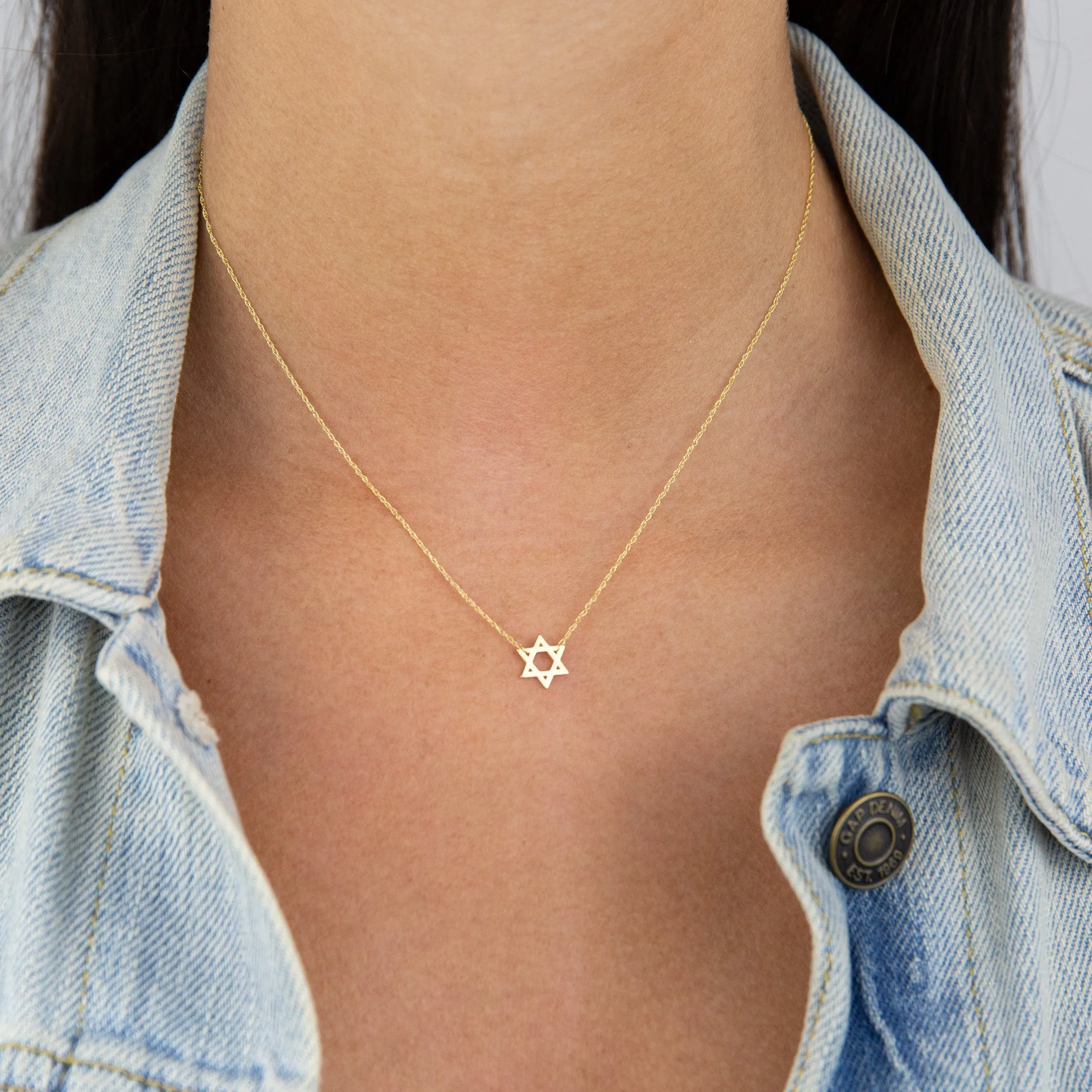 Solid Star of David Necklace 14K sold by Adina Eden's product image thumbnail 2