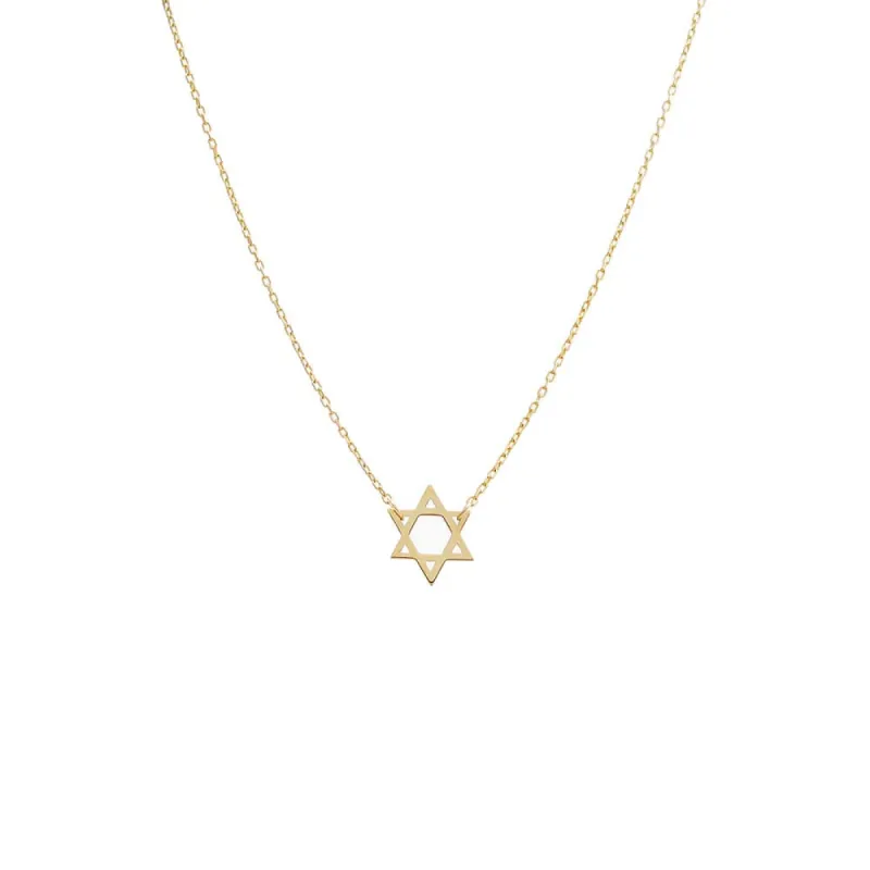 Solid Star of David Necklace 14K sold by Adina Eden's