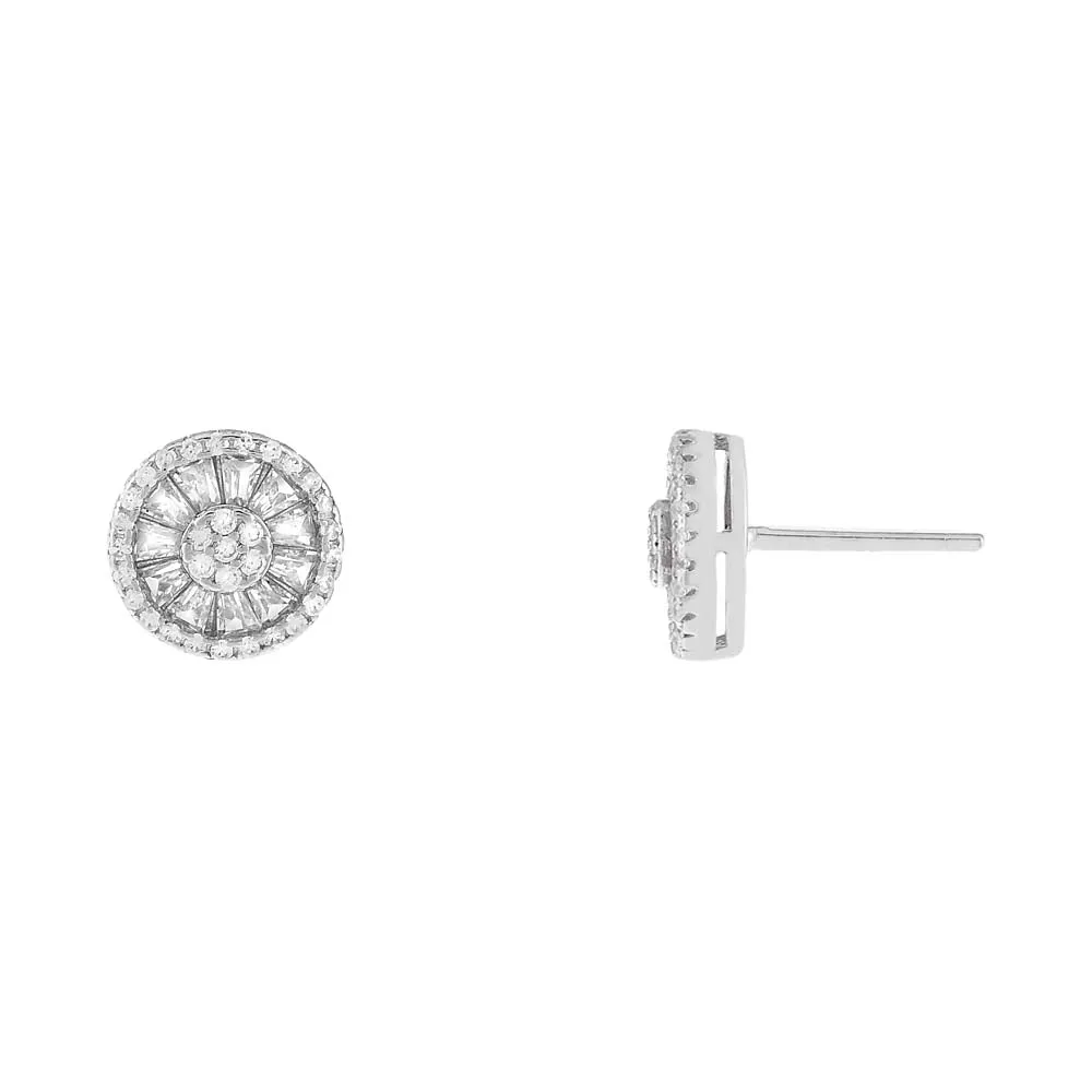Baguette CZ Dial Stud Earring sold by Adina Eden's product image thumbnail 3