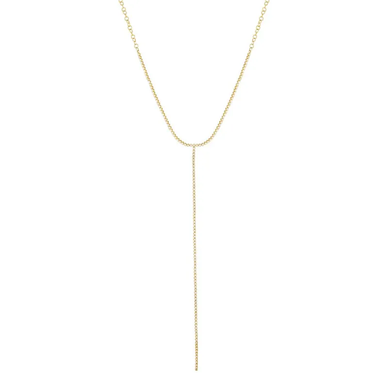 Diamond Tennis Lariat Necklace 14K sold by Adina Eden's