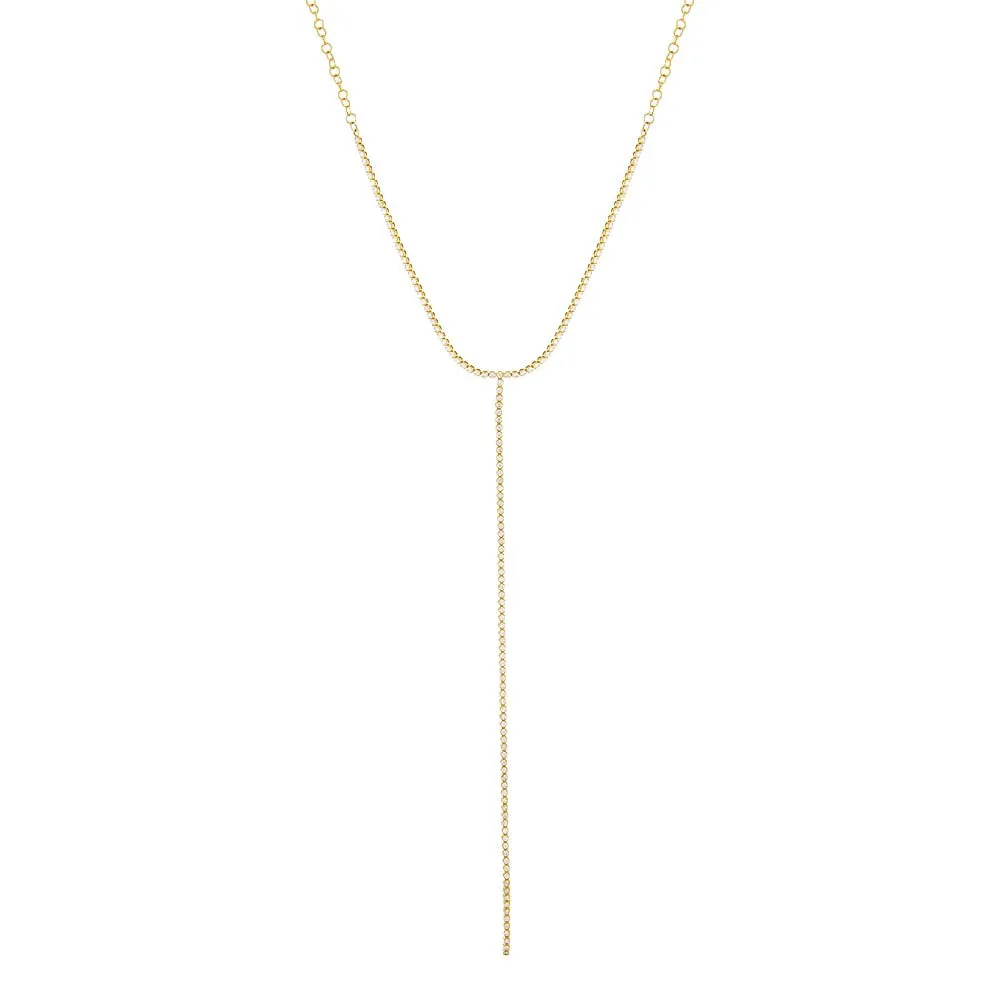 Diamond Tennis Lariat Necklace 14K sold by Adina Eden's