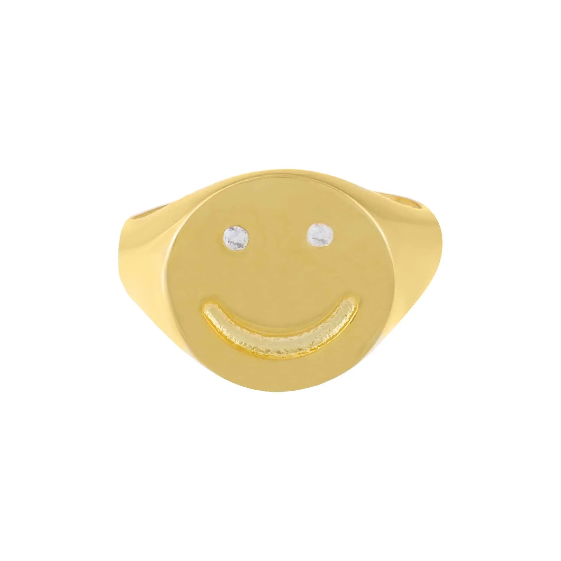 CZ Smiley Face Pinky Ring sold by Adina Eden's product image thumbnail 3