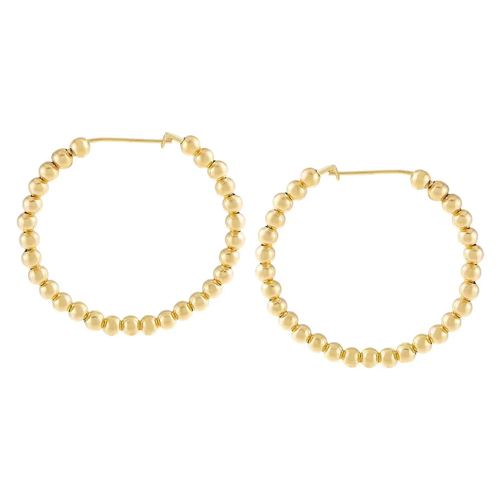 Solid Beaded Hoop Earring sold by Adina Eden's product image thumbnail 3