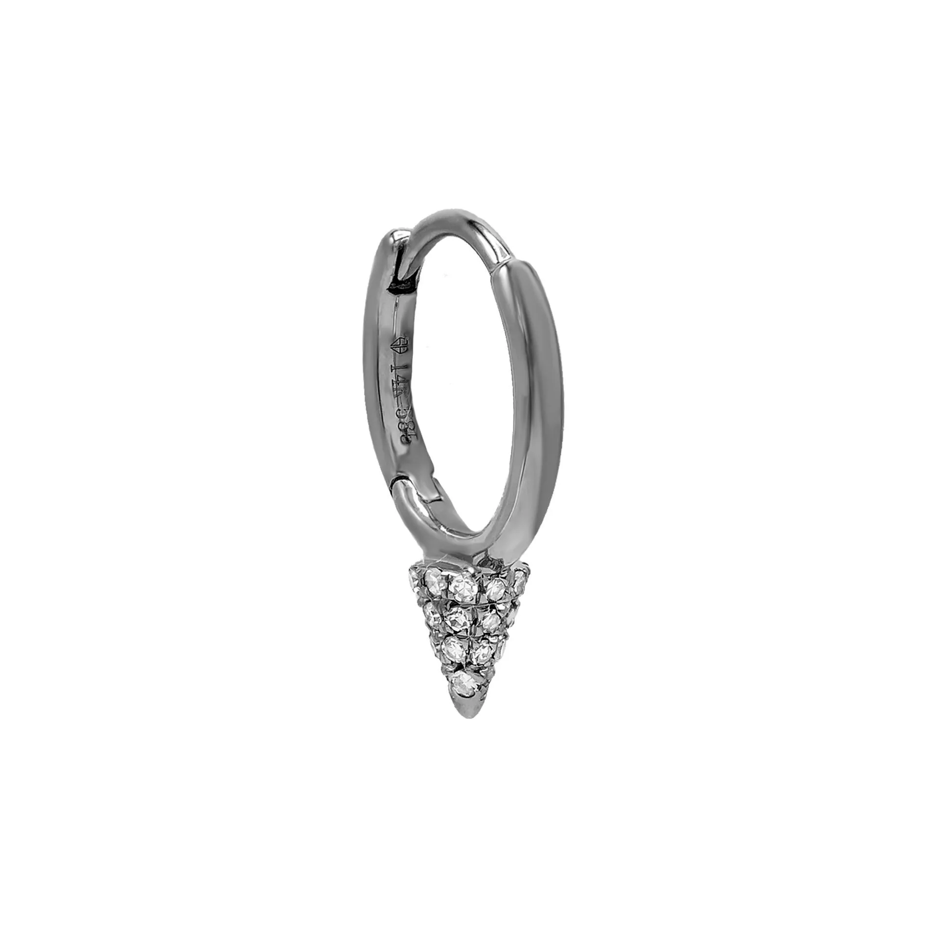 Onyx Diamond Point Huggie Earring 14K sold by Adina Eden's