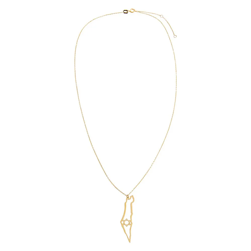 Cutout Star Of David Map Of Israel Necklace 14K sold by Adina Eden's product image thumbnail 4
