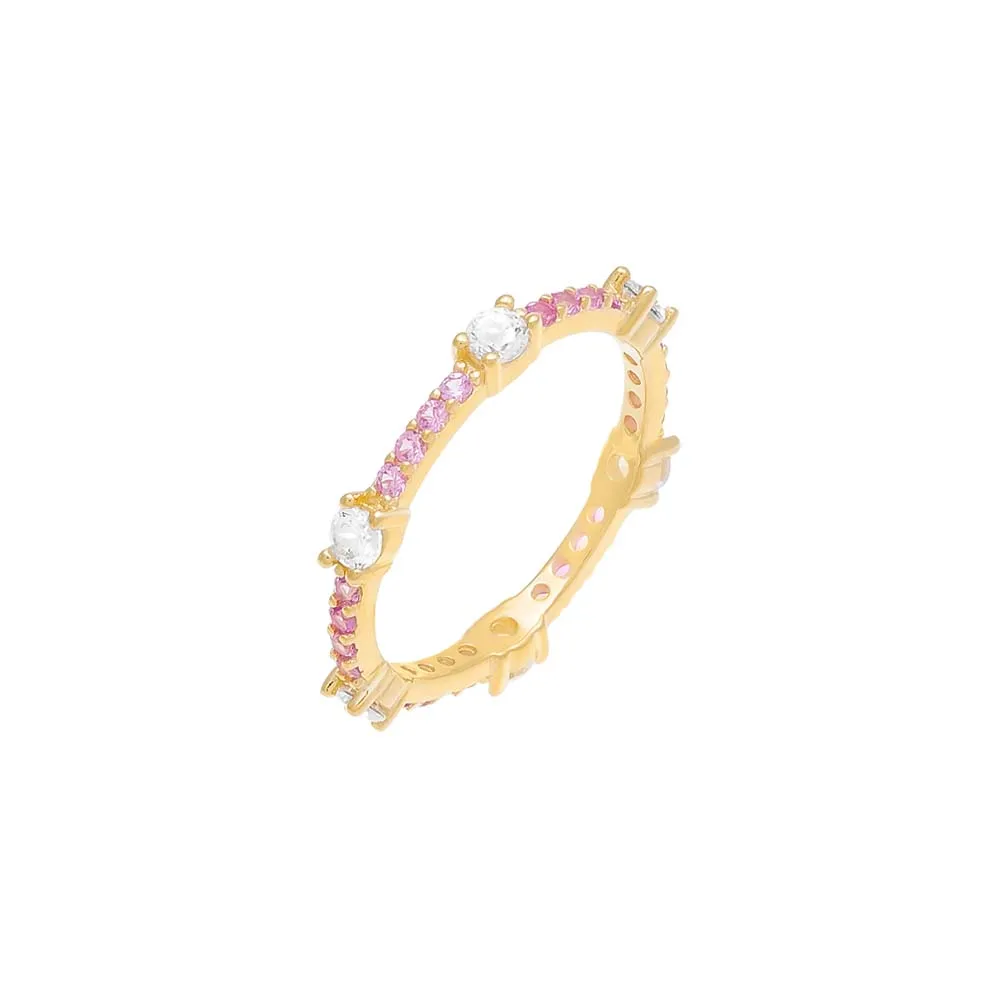 Colored Gemstone X CZ Thin Eternity Ring sold by Adina Eden's