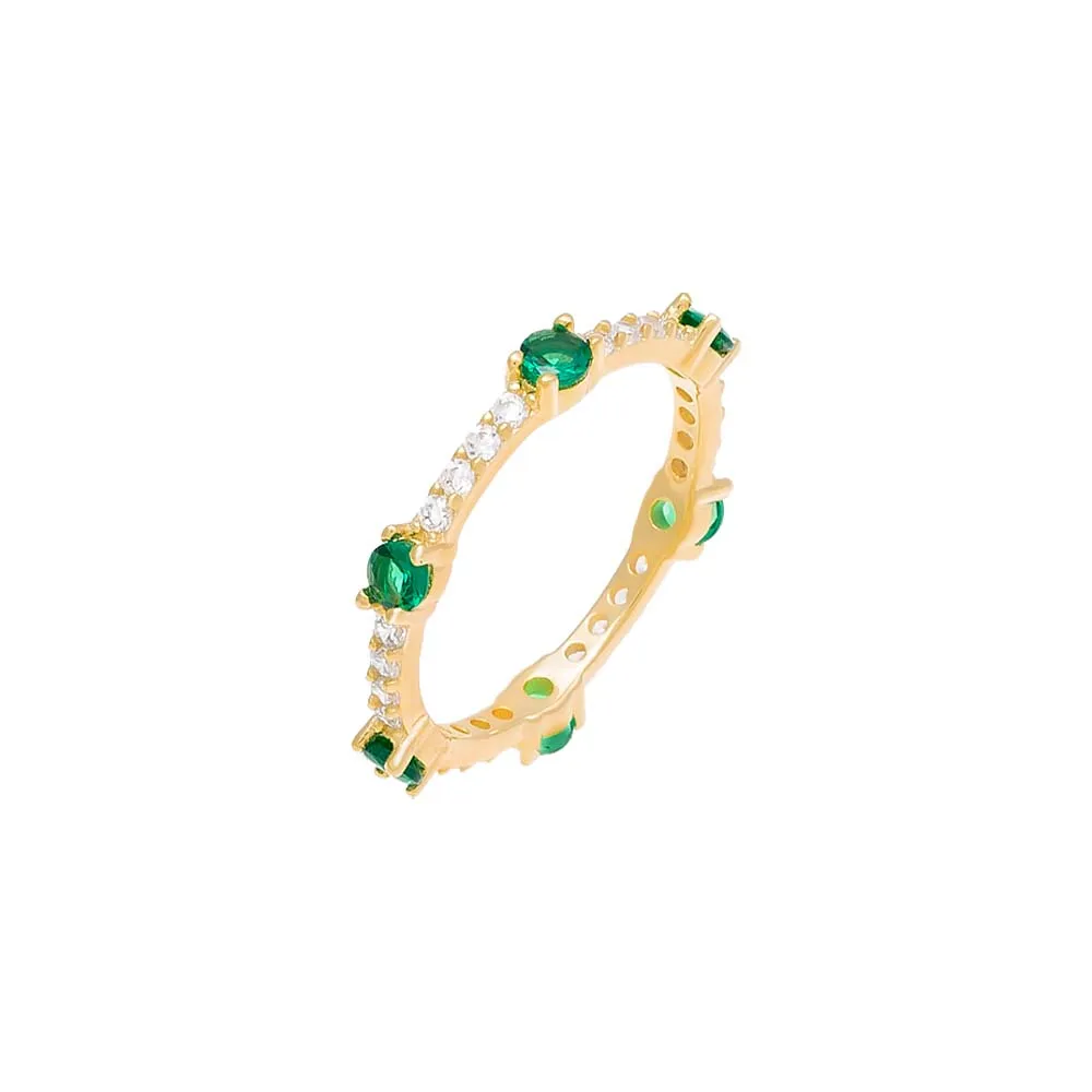 Colored Gemstone X CZ Thin Eternity Ring sold by Adina Eden's product image thumbnail 4