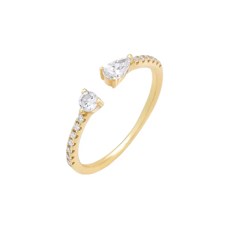 Colored Double Stone Open Ring sold by Adina Eden's