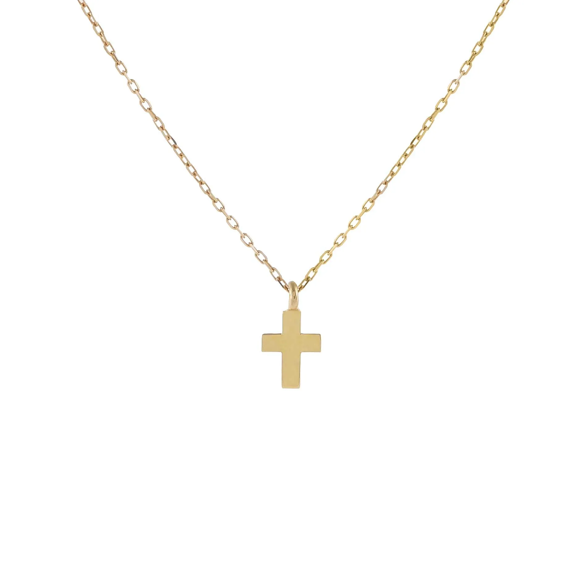 Tiny Solid Cross Necklace 14K sold by Adina Eden's