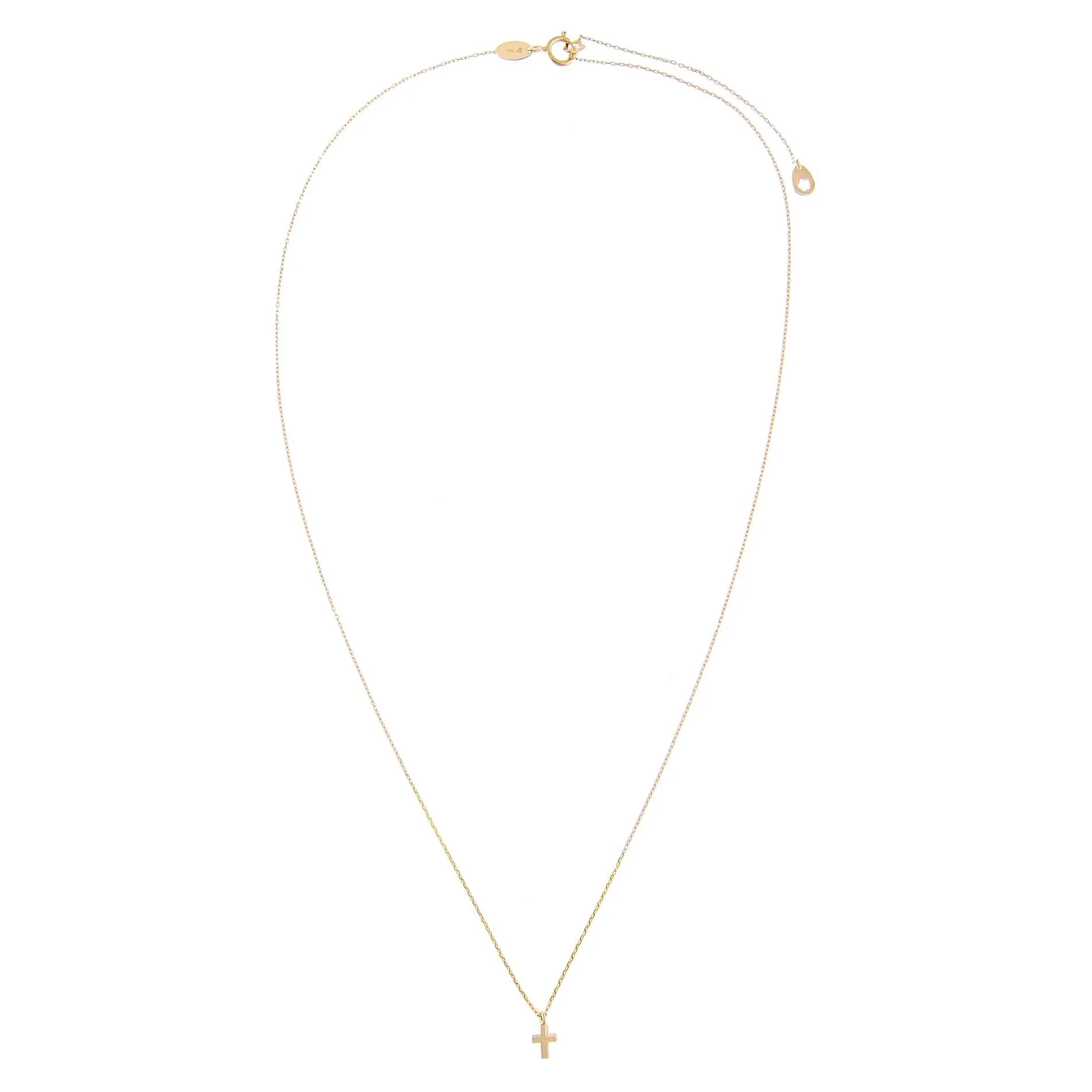 Tiny Solid Cross Necklace 14K sold by Adina Eden's product image thumbnail 2