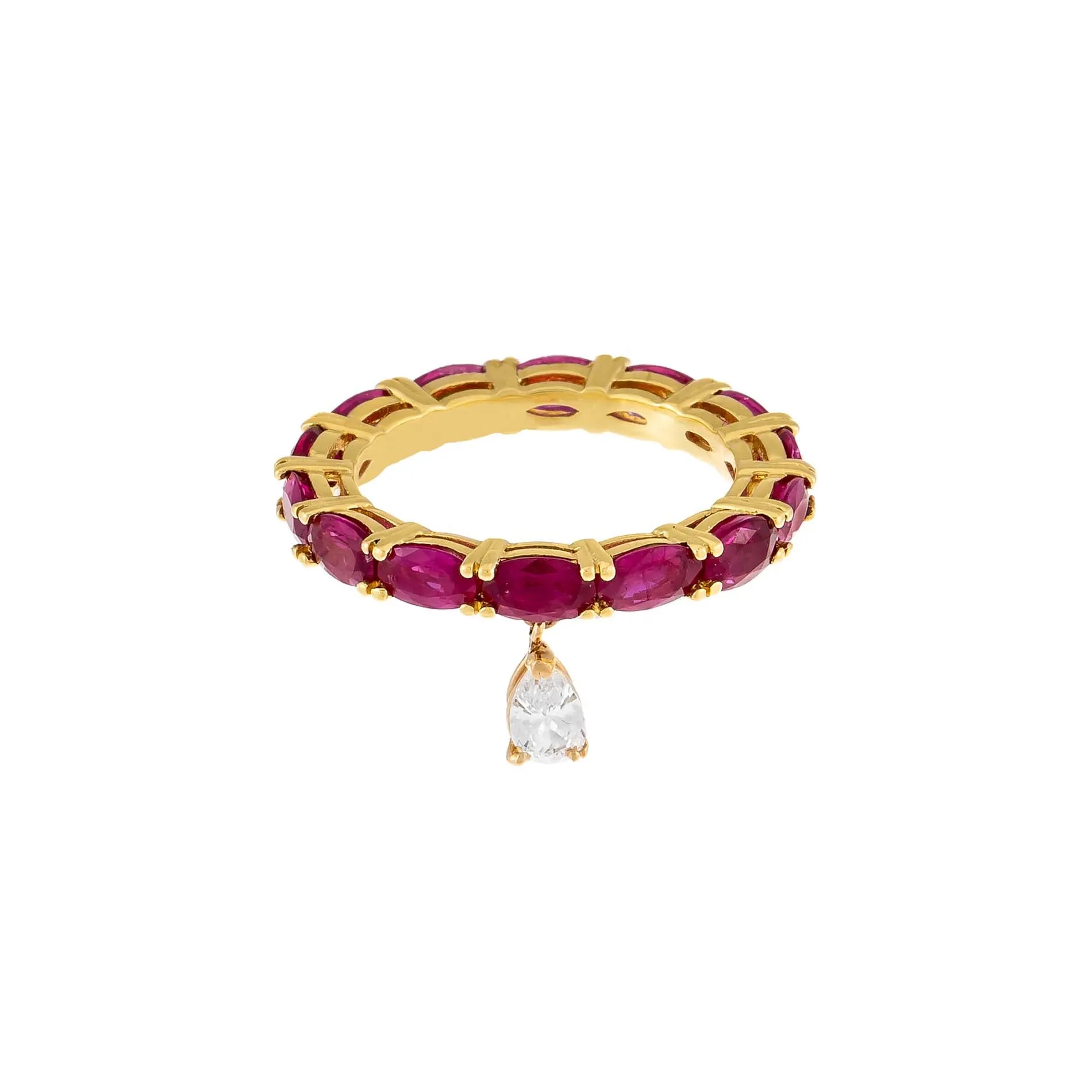 Diamond Ruby Teardrop Ring 18K sold by Adina Eden's product image thumbnail 3