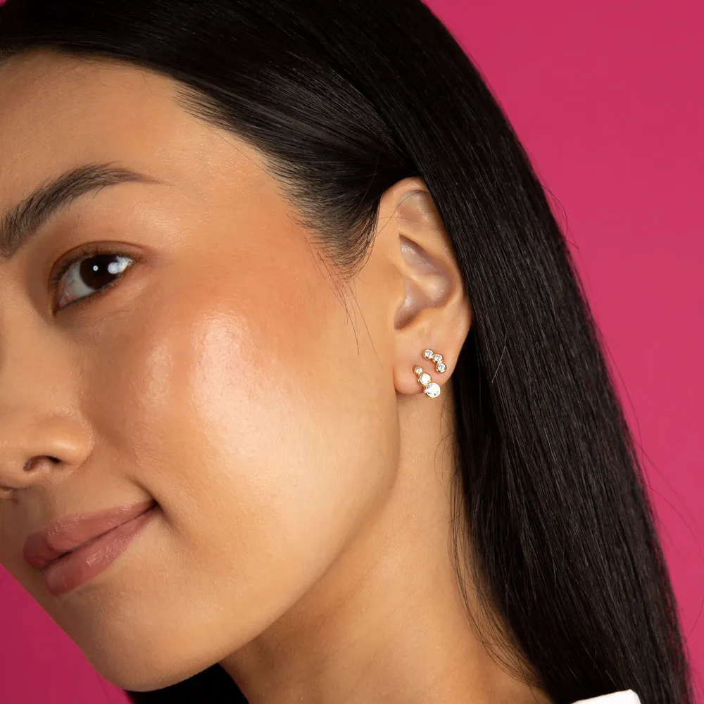 Graduated CZ Bezel Bar Stud Earring sold by Adina Eden's product image thumbnail 2