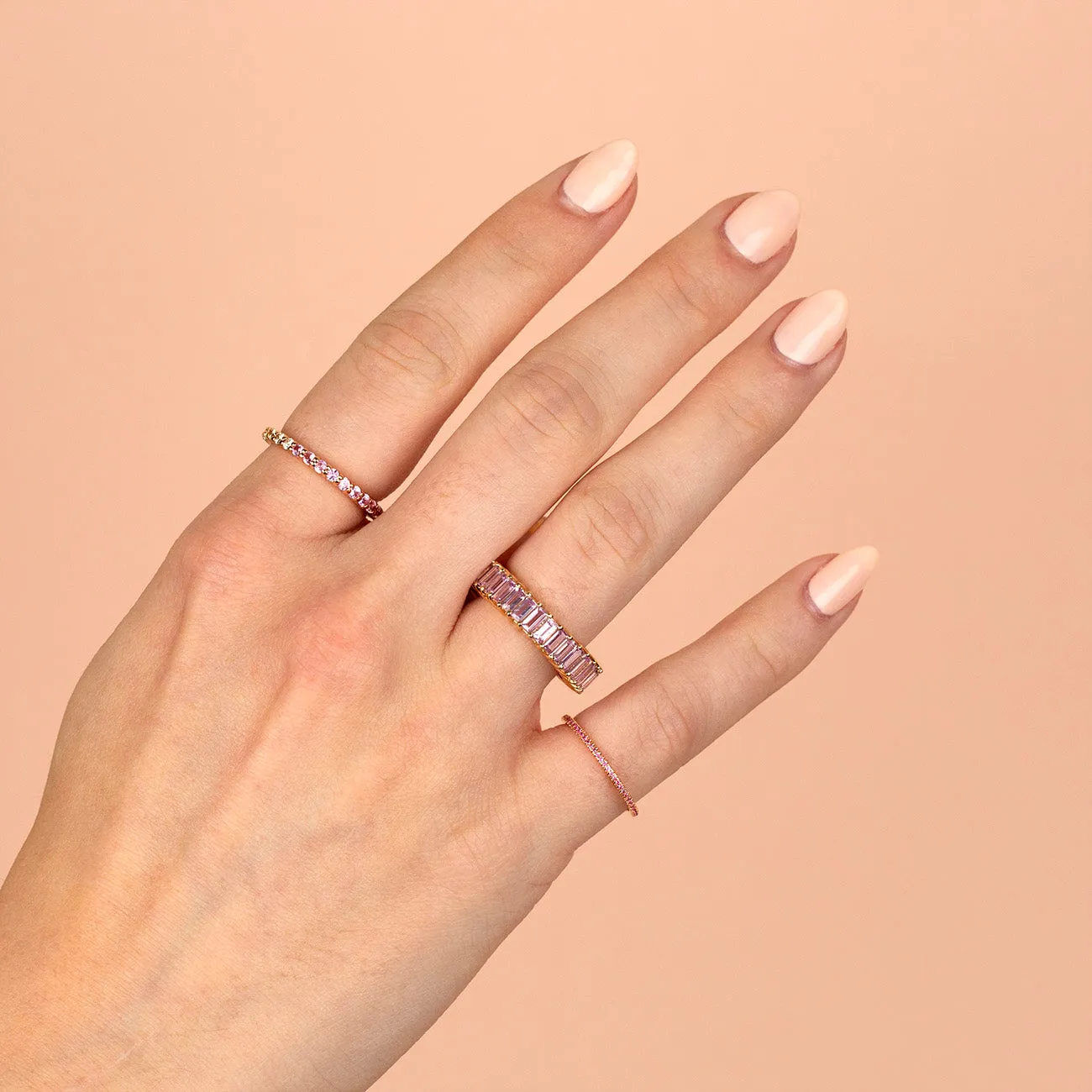 Sapphire Pink Colored Band 14K sold by Adina Eden's product image thumbnail 2
