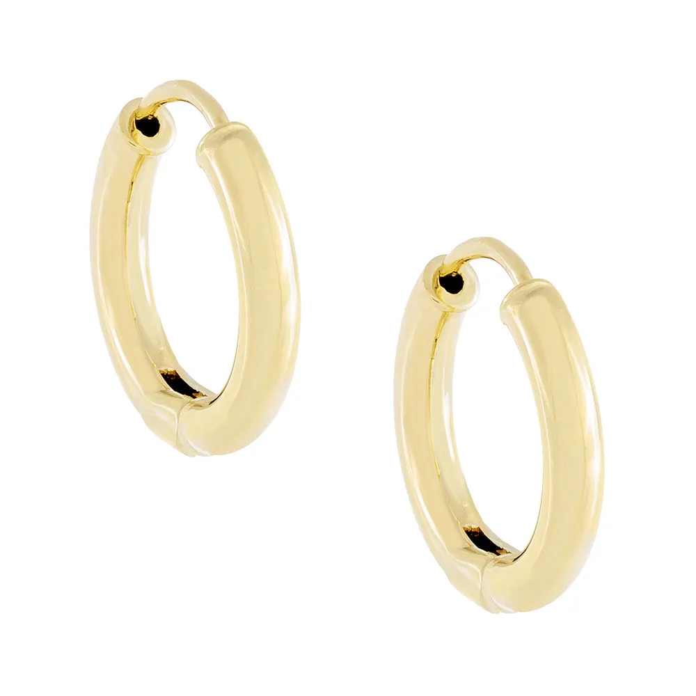 Thin Tube Huggie Earring 14K sold by Adina Eden's