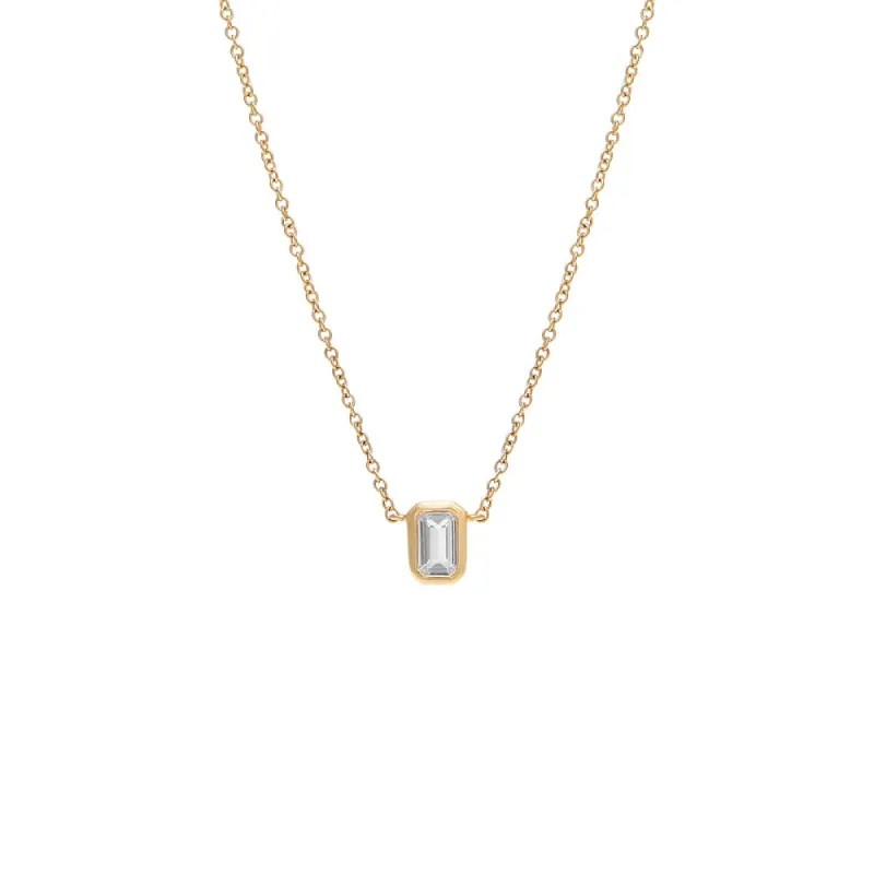 Topaz Mixed Shape Bezel Necklace 14K sold by Adina Eden's