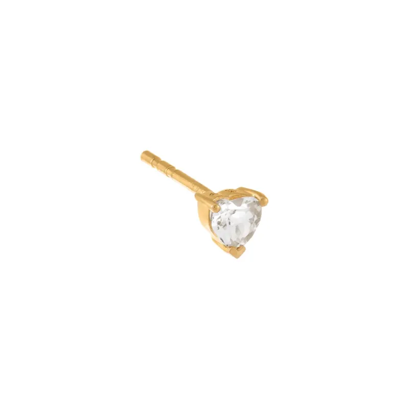 Topaz Heart Stud Earring 14K sold by Adina Eden's