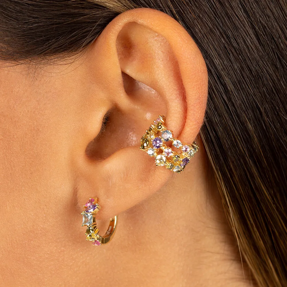 CZ Multi Shape Huggie Earring sold by Adina Eden's product image thumbnail 3