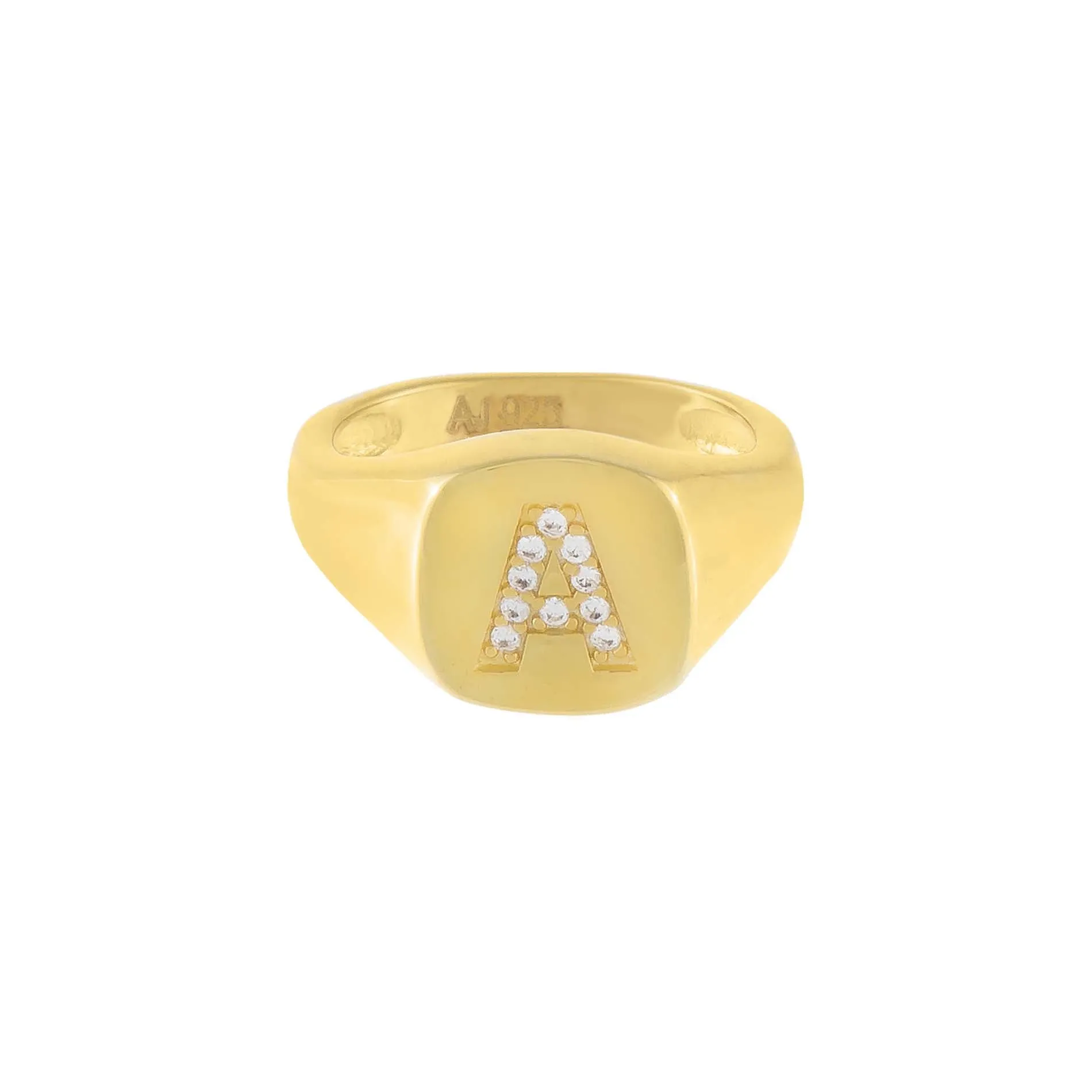 Pavé Initial Pinky Ring sold by Adina Eden's product image thumbnail 4