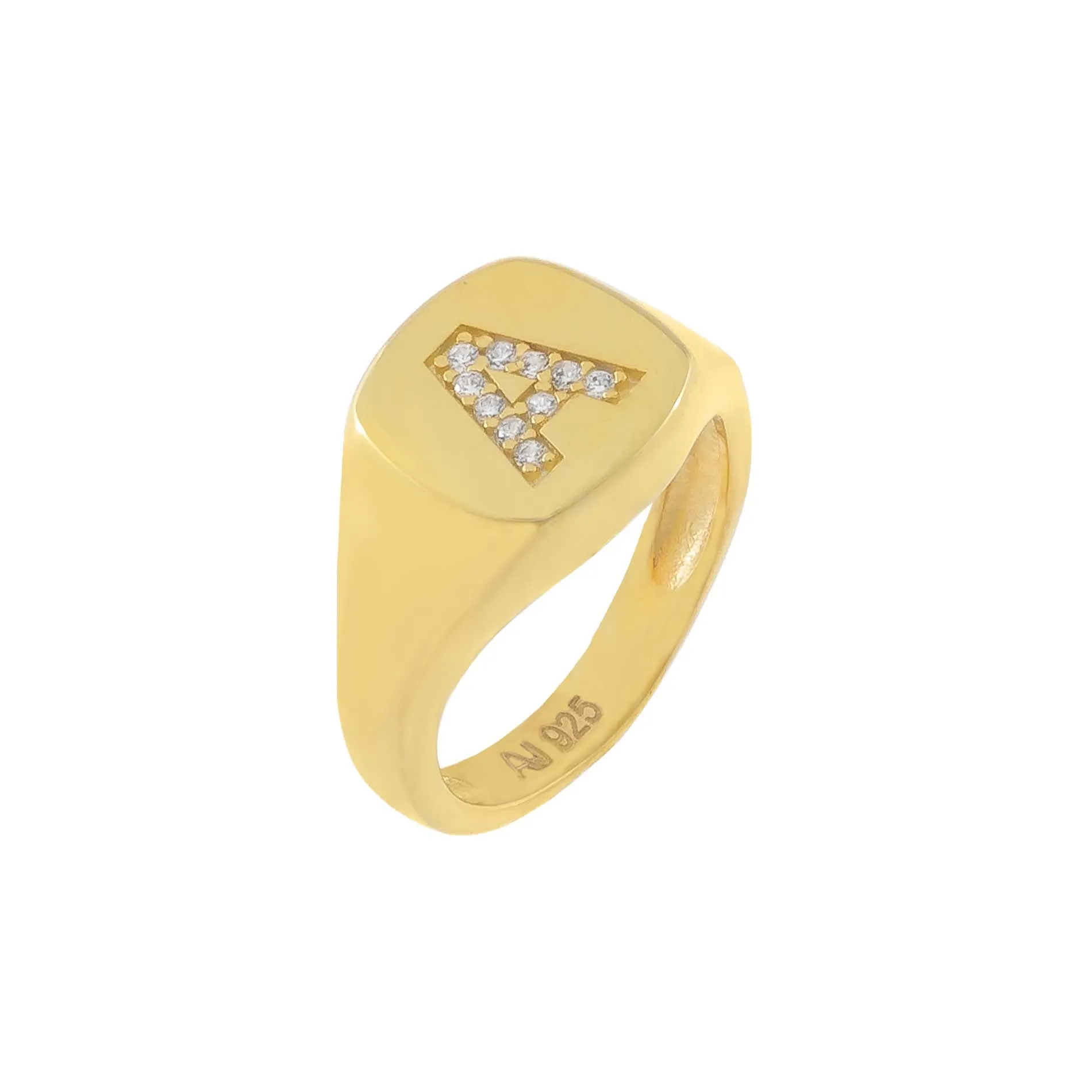 Pavé Initial Pinky Ring sold by Adina Eden's