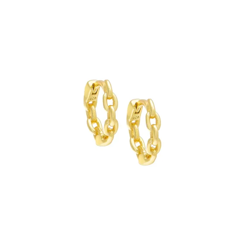 Solid Chain Huggie Earring sold by Adina Eden's