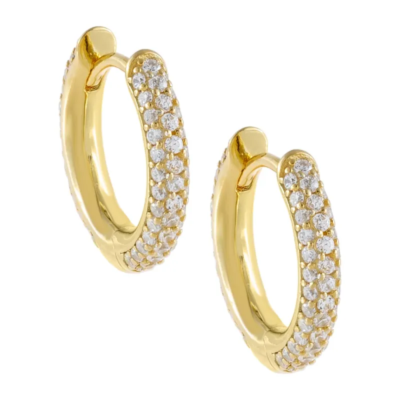 Pavé Huggie Earring sold by Adina Eden's