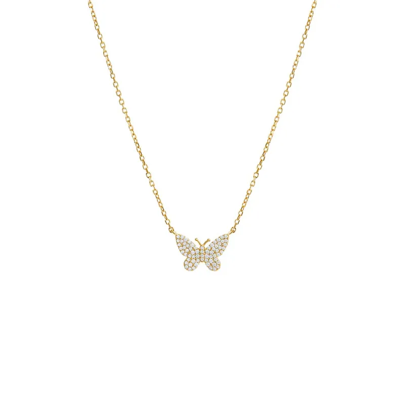 Pave Butterfly Necklace sold by Adina Eden's