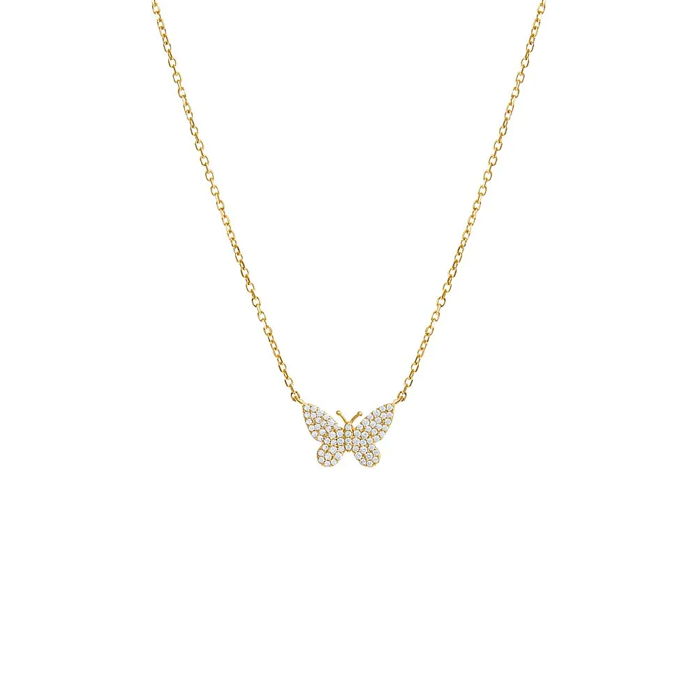 Pave Butterfly Necklace sold by Adina Eden's