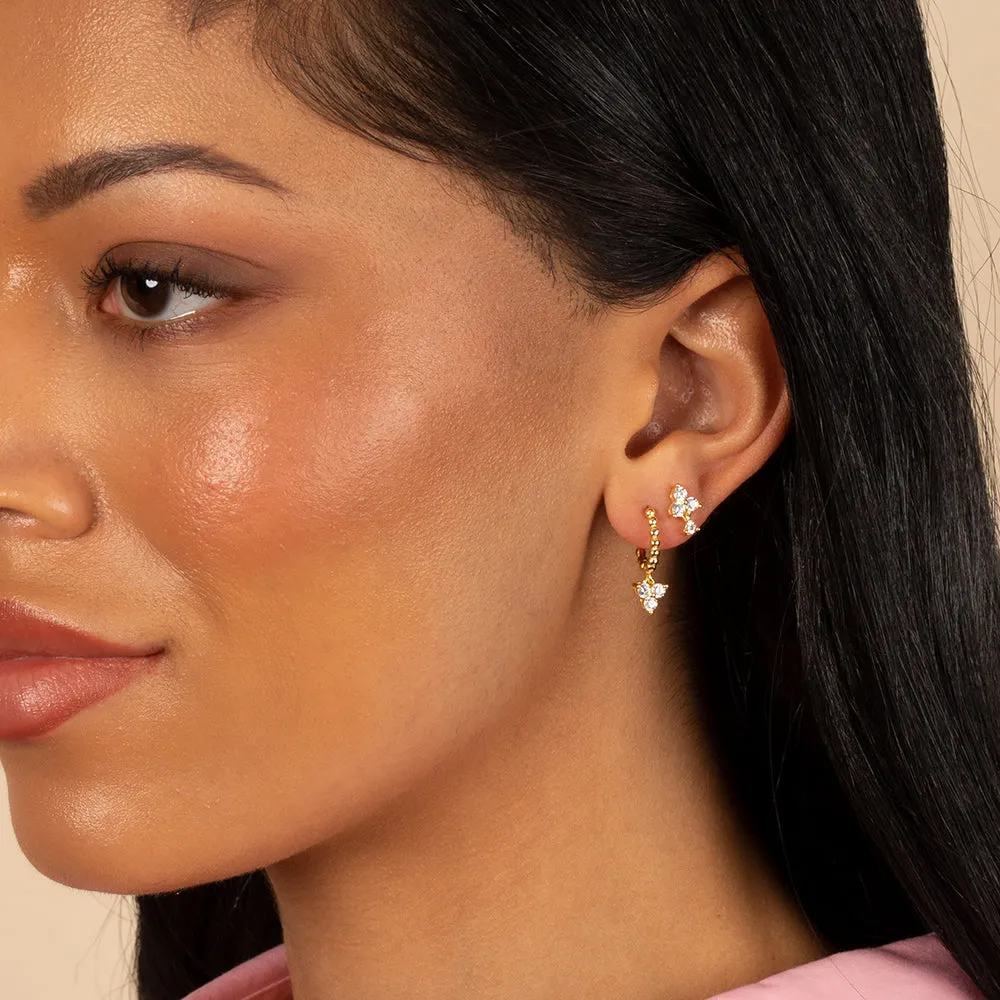 Colored Tiny CZ Trio Cluster Trinket Stud Earring sold by Adina Eden's product image thumbnail 2