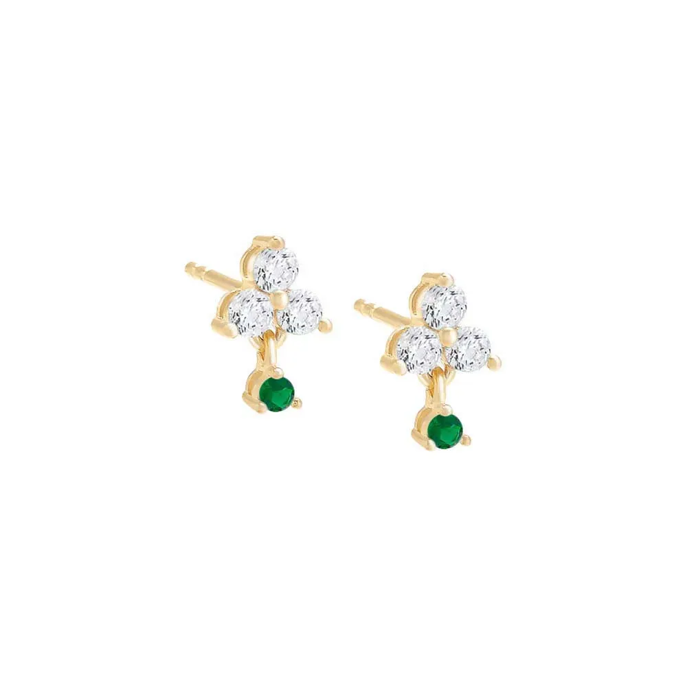 Colored Tiny CZ Trio Cluster Trinket Stud Earring sold by Adina Eden's product image thumbnail 3