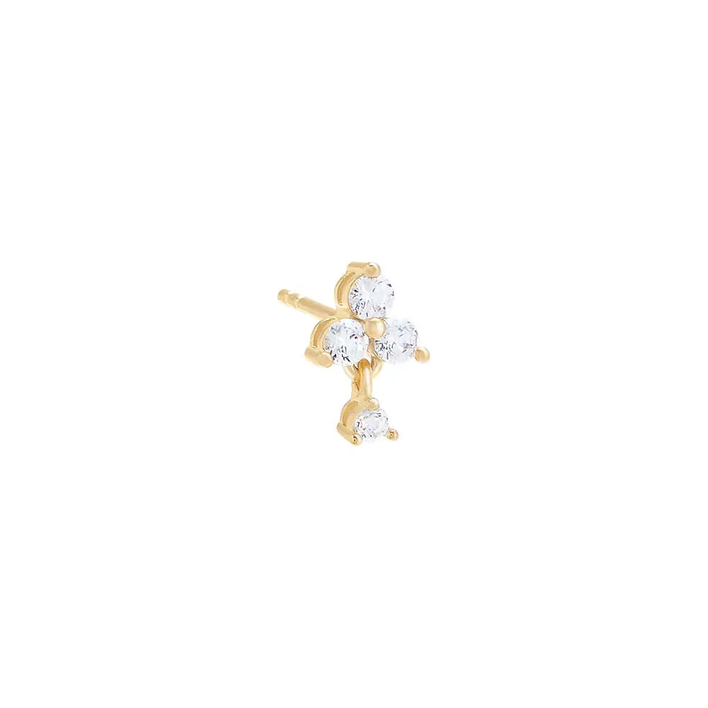 Colored Tiny CZ Trio Cluster Trinket Stud Earring sold by Adina Eden's product image thumbnail 4