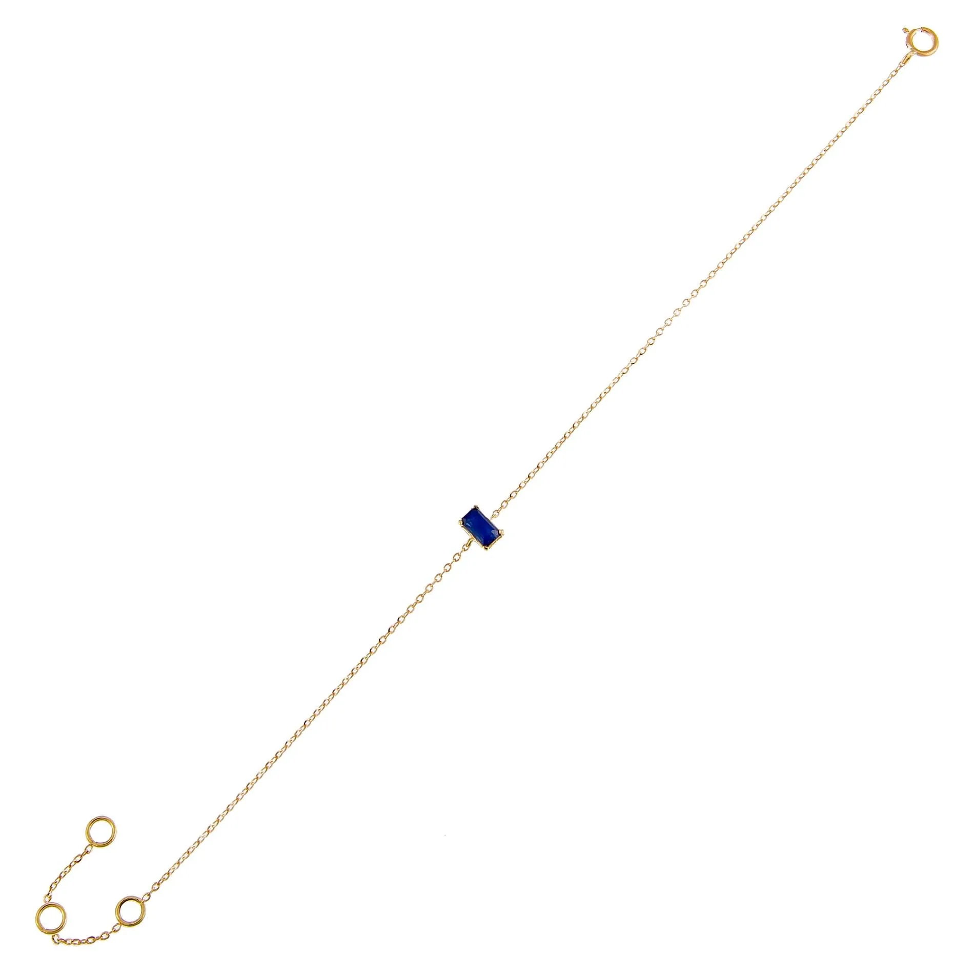 Tiny Diamond Colored Baguette Bracelet 14K sold by Adina Eden's product image thumbnail 4