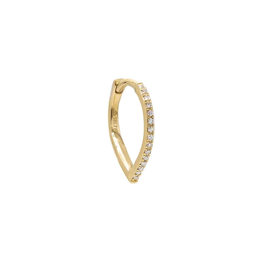 Diamond Pave V Huggie Earring 14K sold by Adina Eden's product image thumbnail 3