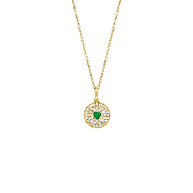 Colored Heart Disc Necklace sold by Adina Eden's