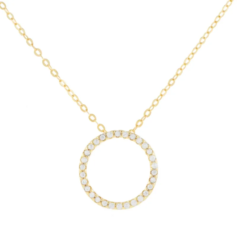 Pavé Open Circle Necklace sold by Adina Eden's