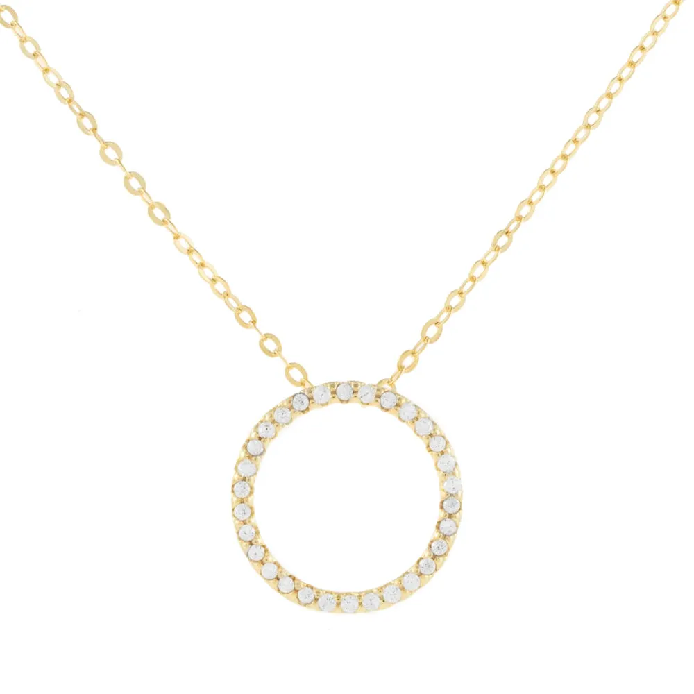 Pavé Open Circle Necklace sold by Adina Eden's