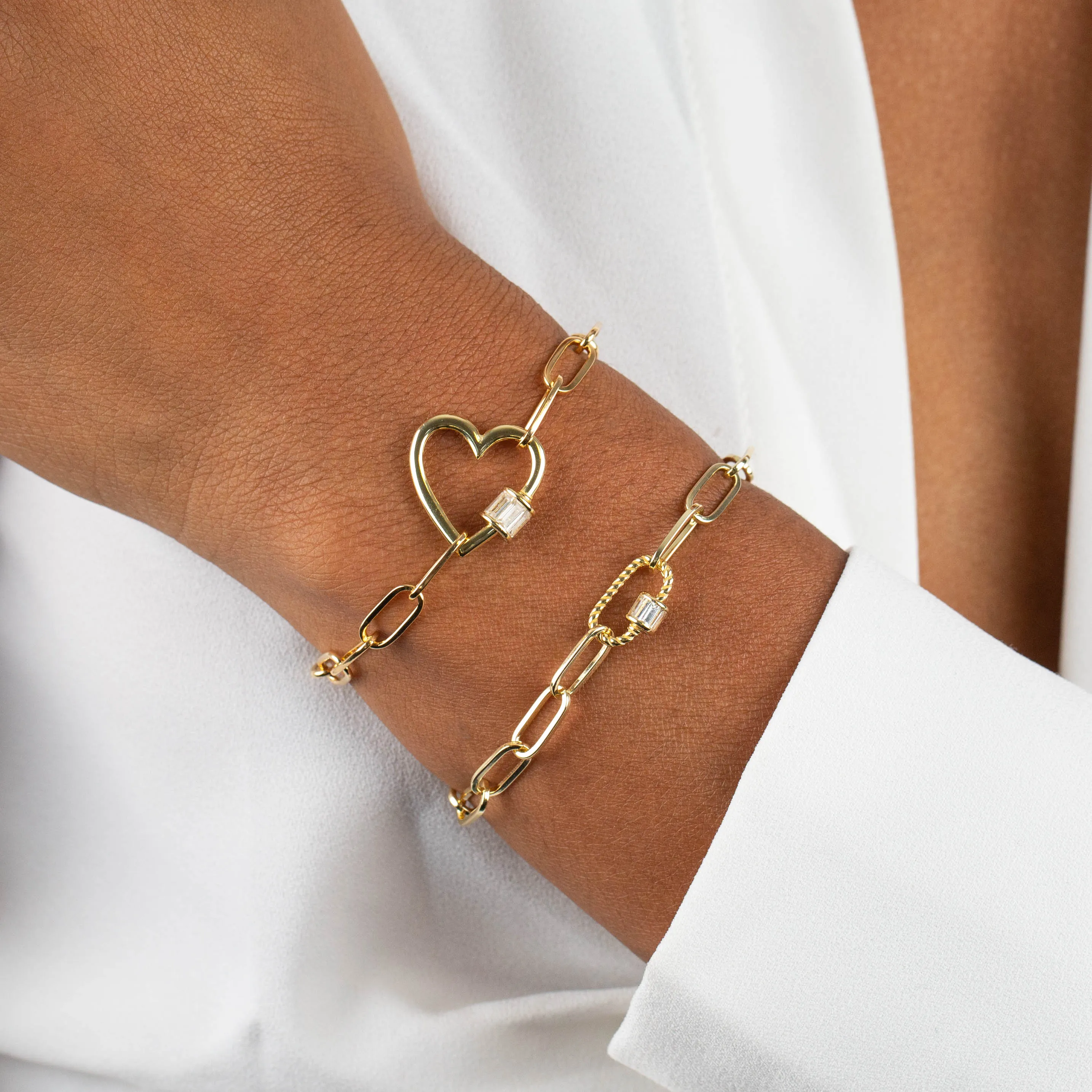 CZ Baguette Rope Toggle Link Bracelet sold by Adina Eden's product image thumbnail 2