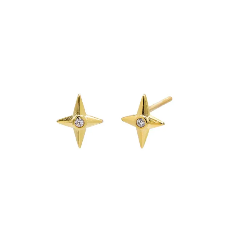 CZ Starburst Stud Earring sold by Adina Eden's