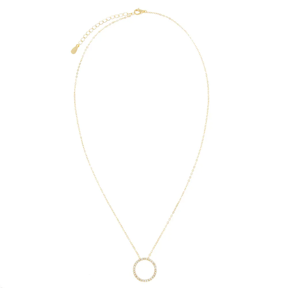 Pavé Open Circle Necklace sold by Adina Eden's product image thumbnail 3