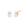 Graduated Pearl X CZ Stud Earring sold by Adina Eden's
