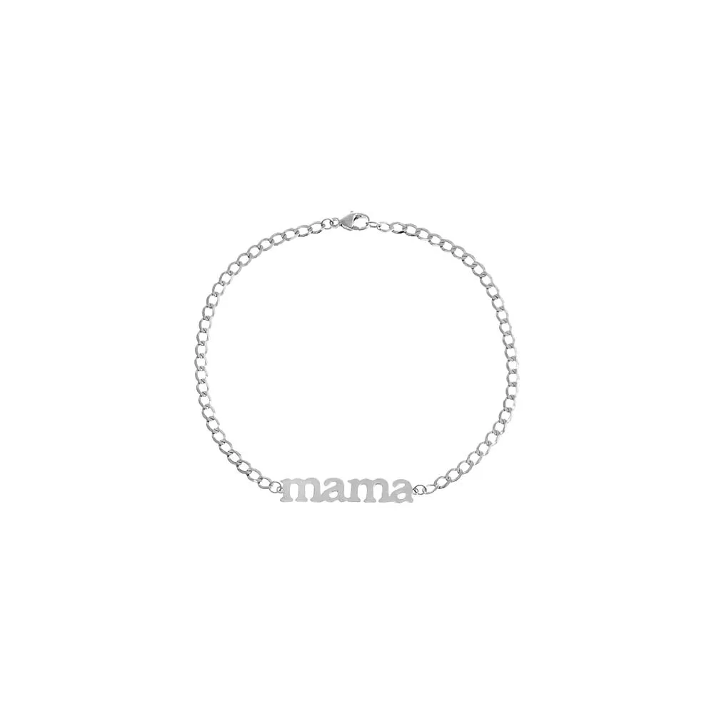 Solid Lowercase Mama Plate Cuban Chain Bracelet 14K sold by Adina Eden's product image thumbnail 3