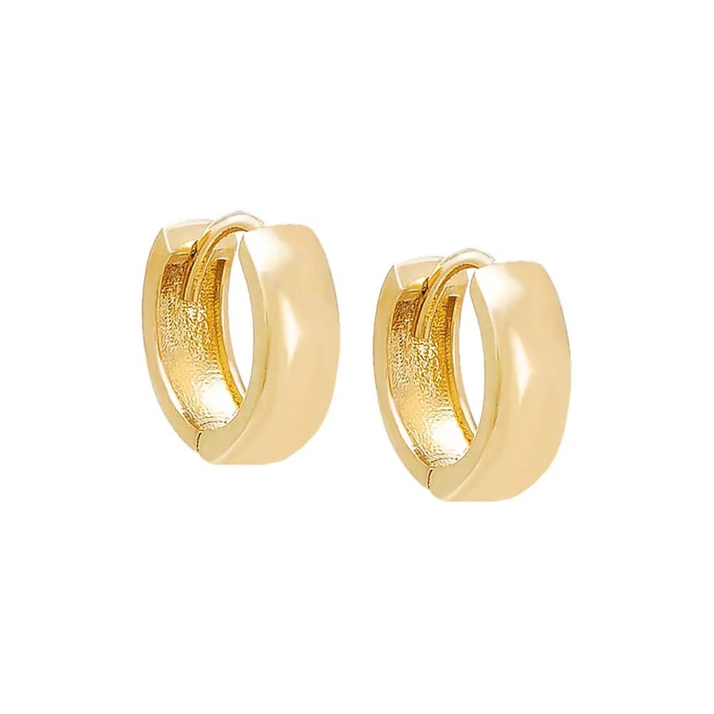 Mini Extra Wide Solid Huggie Earring 14K sold by Adina Eden's