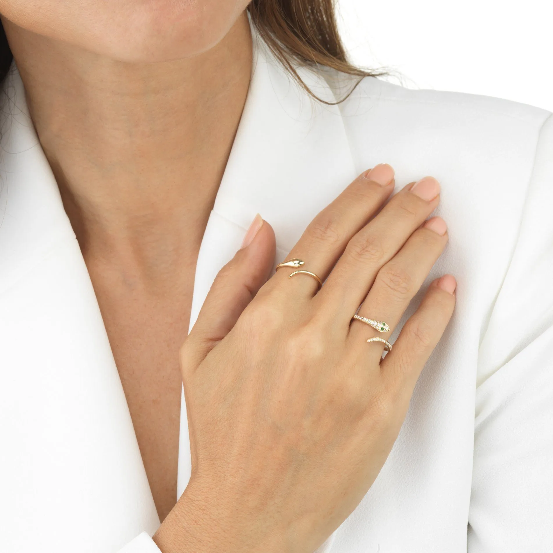 Diamond Serpent Ring 14K sold by Adina Eden's product image thumbnail 2