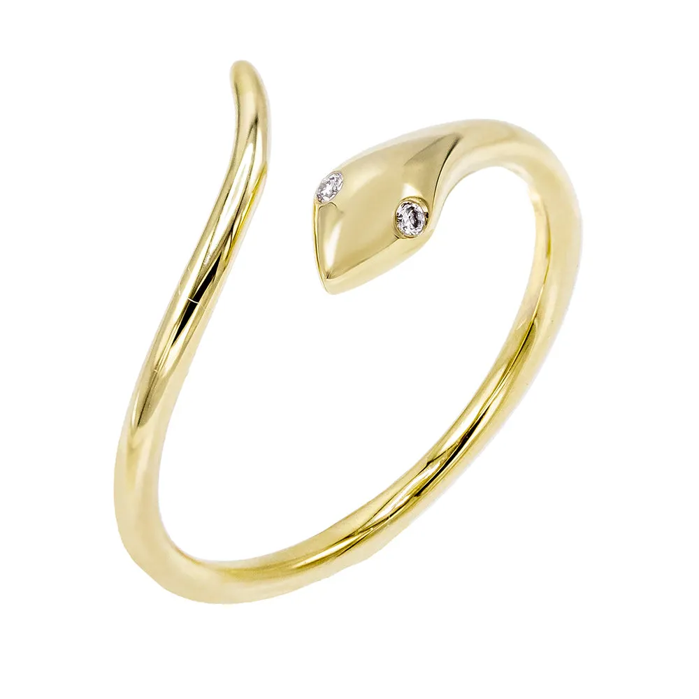 Diamond Serpent Ring 14K sold by Adina Eden's