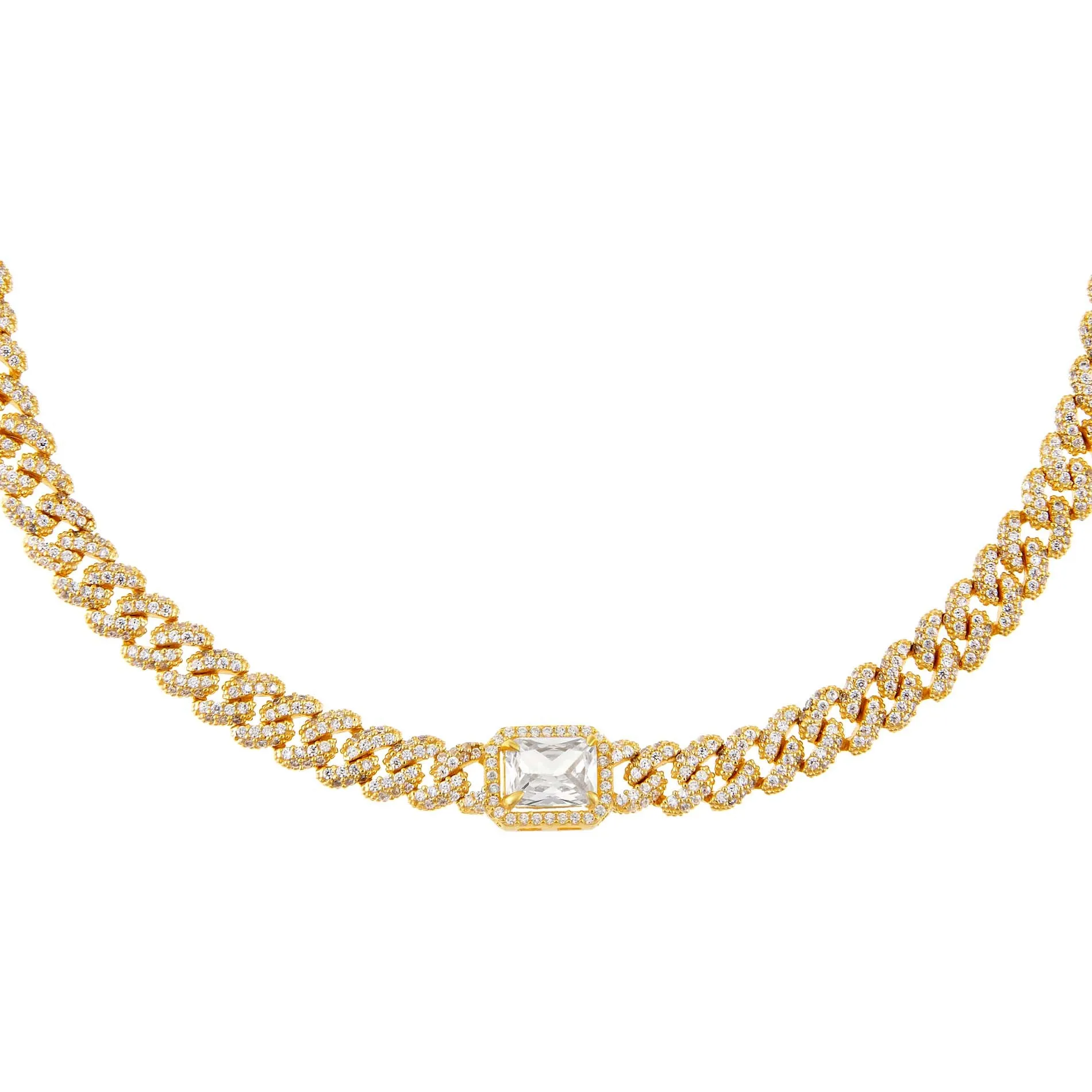 CZ Colored Baguette Chain Link Choker sold by Adina Eden's product image thumbnail 4