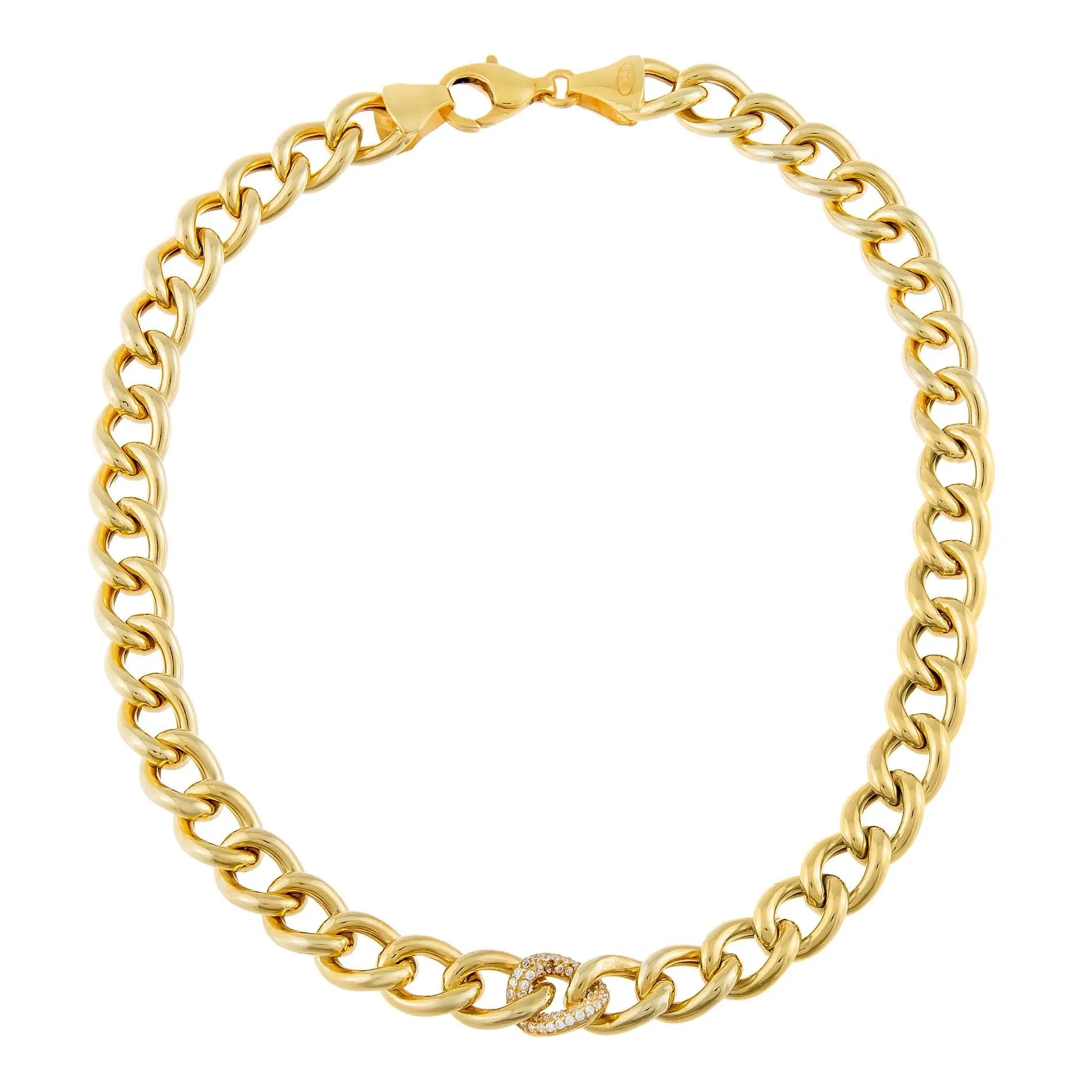 Single Pavé Round Curb Choker sold by Adina Eden's