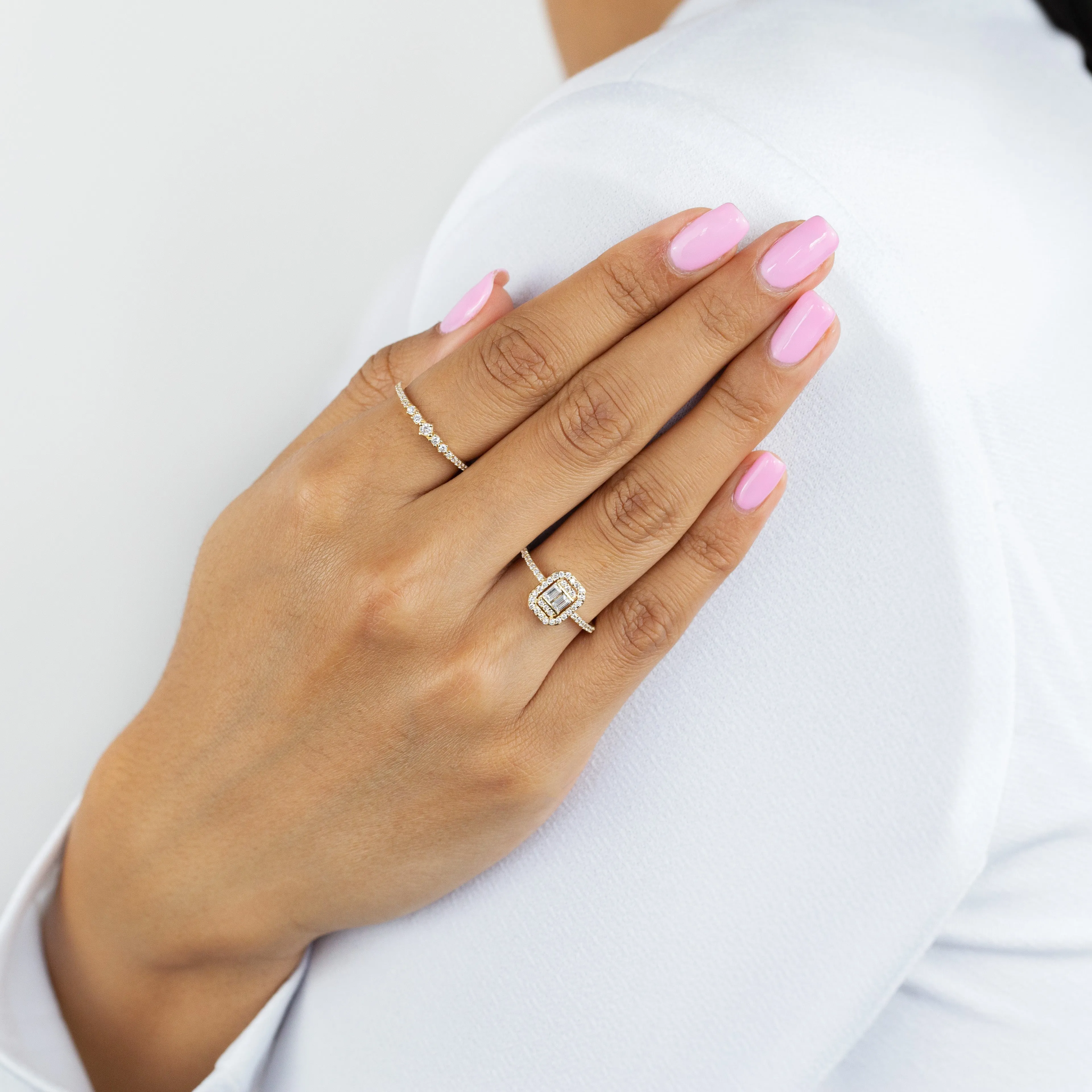 Thin CZ Multi Stone Ring 14K sold by Adina Eden's product image thumbnail 2